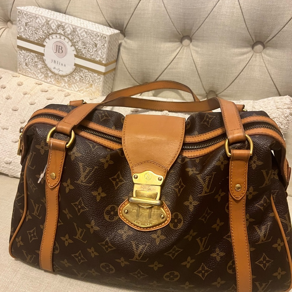 (SOLD) Louis Vuitton Brown Monogram Bag with Tan Leather